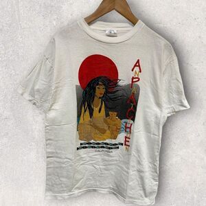 Apache Nation Nature‎ Single Stitch Graphic T Shirt White Size Large